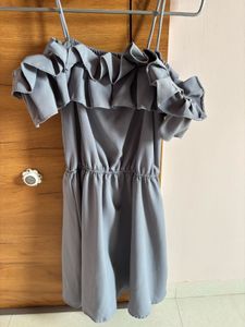 Gray Off-Shoulder Dress