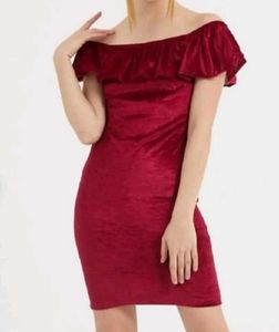Chic Red Off-Shoulder Dress