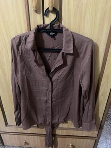Brown Long Sleeve Top- S