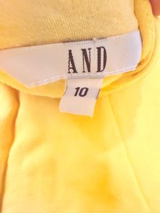 AND Yellow Ruffle Sleeves Shift Dress