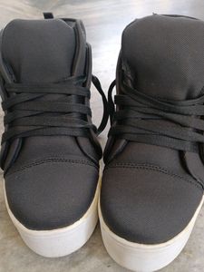 Cute Dark Grey Colour Platform Sneakers For Women