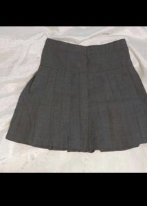 Gray Pleated Skirt