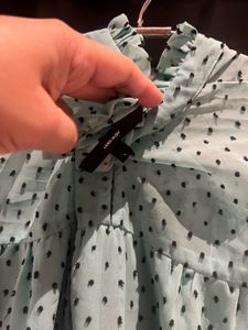 Elegant Sheer Polka Dot Blouse