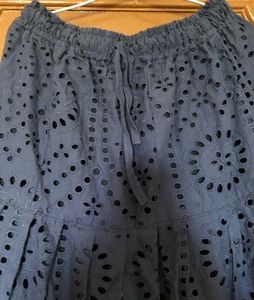 Navy Schiffli Skirt