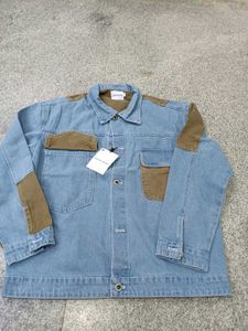 Showoff Denim Jacket with Patches, L Size