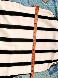 Striped Rose Print Long Kurti