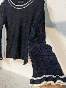 Navy Blue Woolen Top