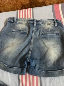 Denim Flower Shorts