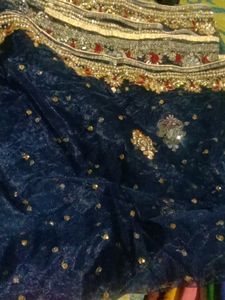 Heavy Bridal Saree With Unstichd Blouse