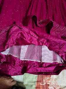 Magenta Embellished Lehenga Set