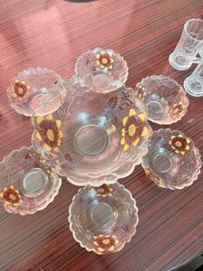 Vintage Floral Glass Bowls (Set of 5)