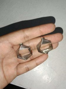 Geometric Silver Earrings