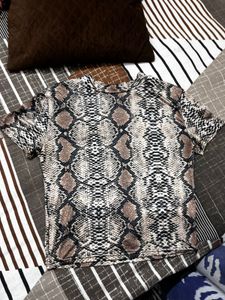 Snakeskin Print Top