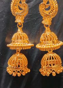 Golden Jhumka Earrings