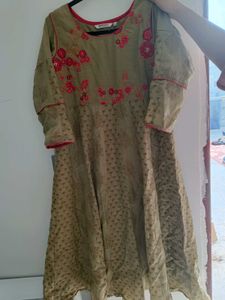 Embroidered Green Kurta