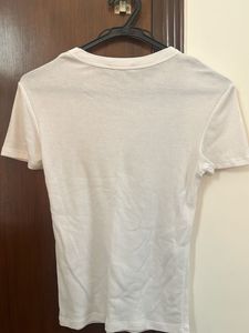 Zara White Ribbed Top