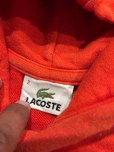 Lacoste Red Big Crocodile Logo Hoodie