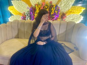 Elegant Navy Blue Lehenga Choli