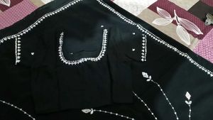 Party Wear Saree With Stiched Blouse