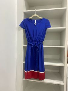 Lara Karen Royal Blue &amp; Red Midi Dress
