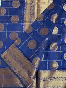 Navy Blue Silk Cotton Saree