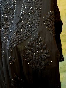 PURE GEORGETTE CHIKANKARI WITH MUKAISH WORK