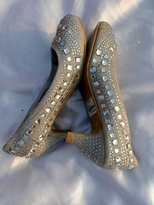 Sparkly Silver rhinestone Ballerinas