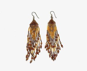 Y2k Beaded Brown Dangle Earrings