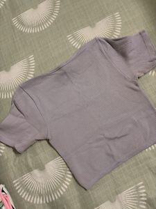 Lilac Ribbed Crop Top