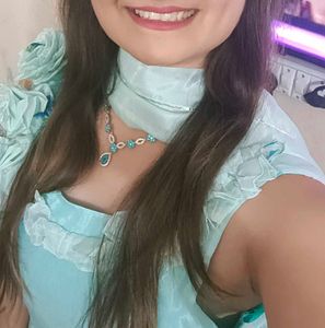 Baby Blue Organza Festive Lehanga