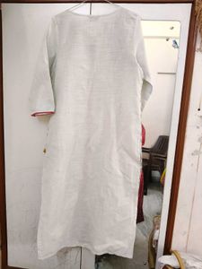 Aurelia White With Blue Motif Print Kurta