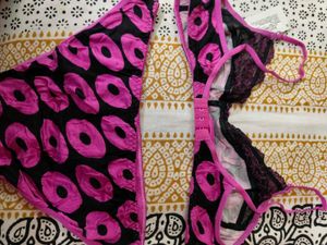 Pink &amp; Black Bra Set