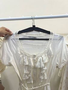 Ruffled White Top
