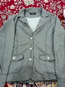 Gray Casual Blazer