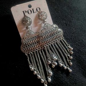 Silver Tone Dangle Earrings