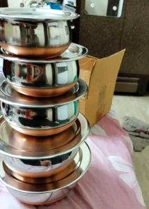 Stainless Steel Copper Bottom Handi With Lid