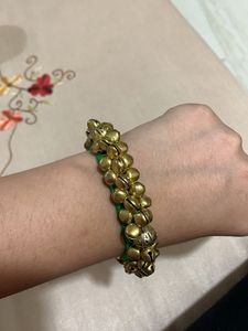 Green &amp; Gold Jingle Bangle