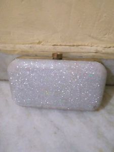 Silver Glitter Clutch