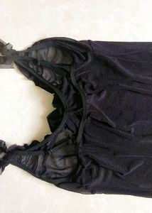 4 Set Black Sheer Babydoll Lingerie Night Dr