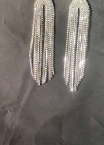 Sparkling Rhinestone Tassel Earrings