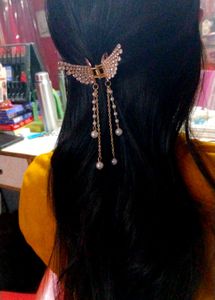 Golden And White Diamond Butterfly Clucher
