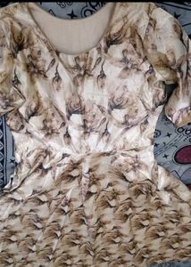 Embroidered Floral gown with lining