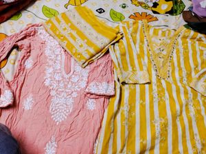 Chikankari Kurtis - Set of Two