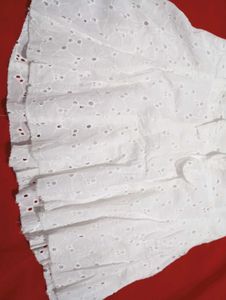 White Eyelet Mini Skirt