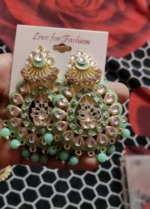 New With Tag Green & White Earrings 💚