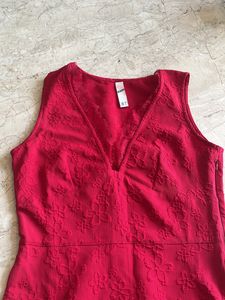 Sizzling Red  Embroidered Dress