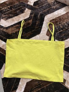 Lime Green Ribbed Crop Top &amp; Cardigan