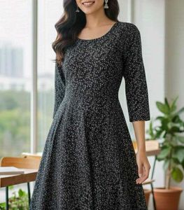 Fit & Flare Dress/Kurti With Latkan In Belt