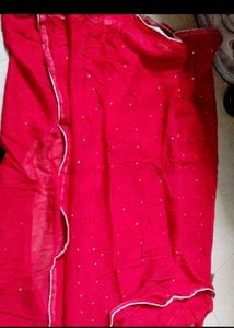 Red Embroidered Kurta Set
