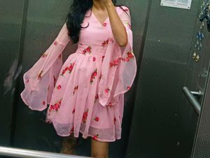 Pink Floral Mini Dress